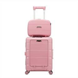 WYJZALLL 20inch TSA Locks Cabin Suitcase, Trolley Case with Front Computer Compartment and 4 Spinner Wheels, Multifunctional USB Charging Port Cabin Luggage (Color : G, Size : 50X37X22cm) von WYJZALLL