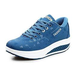 WYSBAOSHU Damen Plattform Beiläufig Schuhe Laufender Sneaker(39 EU,2-Blau) von WYSBAOSHU