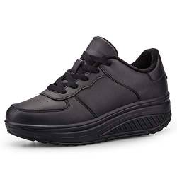 WYSBAOSHU Damen Plattform Beiläufig Schuhe Laufender Sneaker(39 EU,3 Schwarz) von WYSBAOSHU