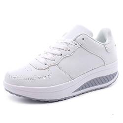 WYSBAOSHU Damen Plattform Beiläufig Schuhe Laufender Sneaker(41 EU,3 Weiß) von WYSBAOSHU