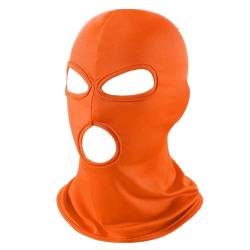 WYSUMMER Sturmhaube für Damen und Herren, dünnes Lycra, DREI Löcher, Vollgesichtsmaske für Motorrad, Fahrrad, Jagd, Radfahren, Mütze, Ski (Orange) von WYSUMMER