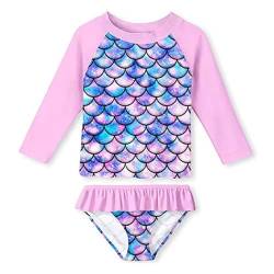 Badeanzug Mädchen 2-Teilige Uv Badebekleidung Kinder Lange Ärmel Stoffdruck Schwimmanzug Uv Shirt Mädchen 5-6 Jahre von WYTbaby