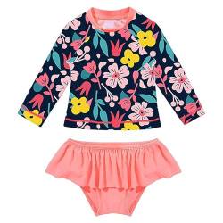 Badeanzug Mädchen Uv Badebekleidung Kinder Lange Ärmel Stoffdruck Schwimmanzug 2-Teilige Uv Shirt Mädchen 5-6 Jahre von WYTbaby