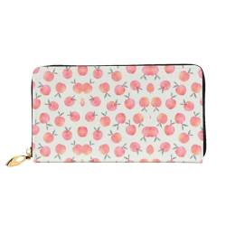 WYYDPPLK Beach White Clouds Print Deluxe Leather Long Clutch Wallet - Full-Print, Double-Sided, Durable with Superior Storage Capacity, Rosa Pfirsichmuster, Einheitsgröße von WYYDPPLK