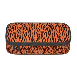 WYYDPPLK Federmäppchen mit Tigerstreifen, orangefarbenes Muster, hohe Kapazität, mehrlagig, vielseitig, langlebig und kompakt, Oxford-Gewebe, Schwarz , Einheitsgröße, Kosmetikkoffer von WYYDPPLK
