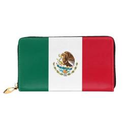 WYYDPPLK Luxus-Geldbörse mit Deutschland-Flaggen-Druck, lang, aus Leder, lang, mit durchgehendem Druck, doppelseitig, langlebig mit überlegener Speicherkapazität, Flagge Mexikos, Einheitsgröße von WYYDPPLK