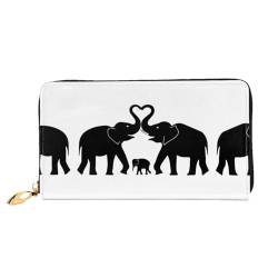 WYYDPPLK Old Elephant and Young Elephant Print Deluxe Leather Long Clutch Wallet - Full-Print, Double-Sided, Durable with Superior Storage Capacity, Alter Elefant und junger Elefant., Einheitsgröße von WYYDPPLK