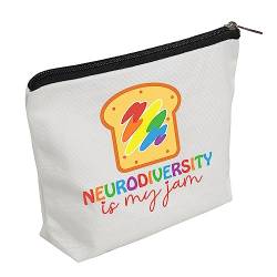 WZJHCL Autismus ADHS Neurodivergent Inspiriert Geschenk Autismus Bewusstsein Make-up Tasche Psychische Gesundheit Kosmetik Set Special Education Storage Organizer Tasche, NEURODIVERITY, modisch von WZJHCL