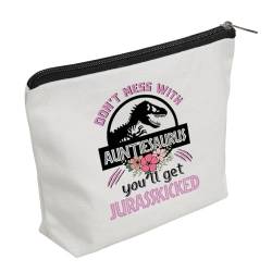 WZJHCL Dinosaurier-Muttertagsgeschenk für Tante, Tante, Make-up-Tasche, Tante, Wertschätzungsgeschenk, Kosmetiktasche, Auntiesaurus, modisch von WZJHCL