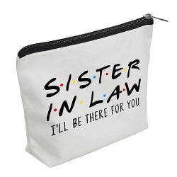 WZJHCL Kosmetiktasche mit Aufschrift "Sister In Law", Geschenk für Schwester, Überlebens-Kit, beste Schwägerin aller Zeiten, Schwester im Gesetz, modisch von WZJHCL