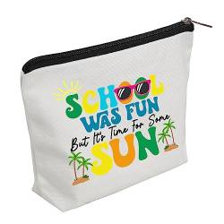 WZJHCL Lehrer-Sommerpause Reisetasche Tasche Ende des Jahres Geschenk Lehrer Urlaub Make-up Tasche Tasche Schol Was Fun But It's Time For Some Sun, Zeit für Sonne, modisch von WZJHCL