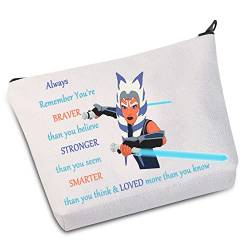 WZMPA Ahsoka Tano Kosmetiktasche Wars Film Fans Geschenk You Are Braver Stronger Smarter Than You Think Ahsoka Tano Make-up-Tasche mit Reißverschluss für Damen und Mädchen, Always Ahsoka von WZMPA