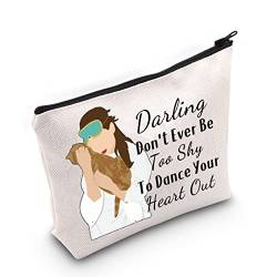 WZMPA Holly Golightly Kosmetiktasche, Film-Fans Geschenke Darling Don't Ever Be Too Shy To Dance Your Heart Out Reißverschlusstasche für Frauen und Mädchen, Liebling, Passform von WZMPA