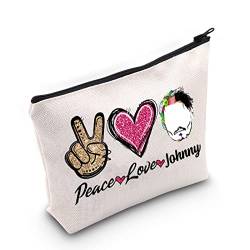 WZMPA Johnny Fans Kosmetiktasche Make-up-Tasche Film Star inspiriert Geschenke Peace Love Johnny Reißverschluss Beutel für Frauen Mädchen, Peace Johnny, Passform von WZMPA