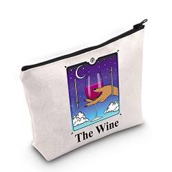 WZMPA Kosmetiktasche für Tarot / Karten / Mitbringsel für Tarot / Karten / Liebhaber, Geschenk für Wein, mit Reißverschluss, Tasche für Tarot-Kartenleser, Wahrsager, Der Wein von WZMPA