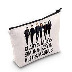 WZMPA Kosmetiktasche mit Abenteuer-TV-Show, Clary & Jace & Simon & Izzy & Alec & Magnus, Fan-Geschenke, Reißverschluss-Tasche für Frauen und Mädchen, Clary & Jace, Passform von WZMPA