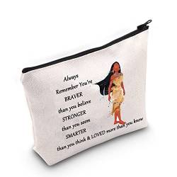 WZMPA Kosmetiktasche mit indischem Prinzessinnen-Motiv, mit Reißverschluss, Aufschrift "You Are Braver Stronger Smarter Than You Think Princess", für Damen und Mädchen, Always Pocahontas von WZMPA