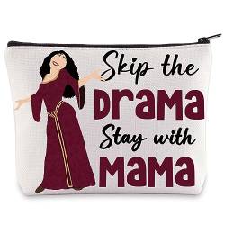 WZMPA Mother Gothel Kosmetiktasche Bösewicht Mutter Fans Geschenke Skip The Drama Stay With Mama Gothel Make-up Reißverschlusstasche Tasche Mutter Gothel Merchandise, Überspringen Sie das Drama von WZMPA