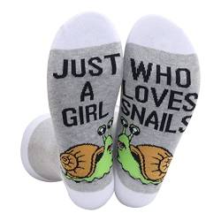 WZMPA Niedliche Schnecken-Socken, Schneckenliebhaber, Geschenke für Mädchen, die Schnecken lieben, mit Schnecken für Frauen und Mädchen, Loves Snails Socken, Large von WZMPA