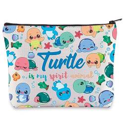 WZMPA Schildkröte Kosmetiktasche Liebhaber Geschenke Turtle Is My Spirit Tier Make-up Reißverschluss Tasche Schildkröte Merchandise, Schildkrötengeist, Kosmetiktasche von WZMPA