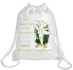 WZMPA Tinkerbell Rucksack mit Kordelzug, Tinkerbell-Fans inspiriertes Geschenk Tinkerbell Kordelzug Reisetasche für Frauen und Mädchen, Always Tinkerbell, Mid Size von WZMPA