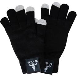 Wacken Open Air Handschuhe Strickhandschuhe Fingerhandschuhe Winterhandschuhe Logo Smartphone Touchscreen schwarz von Wacken Open Air