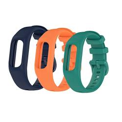 Waekethy Armband für Garmin Vivosmart 5, Silikon Armbänder Sport Uhrenarmbänder Ersatzarmband Kompatibel mit Vivosmart 5 (S, Blau+Orange+Grün) von Waekethy