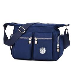 Wafybsre Lässige Umhängetasche für Damen, mehrere Taschen, leichte Handtasche und Messenger, blau, 29 x10 x 21cm, IT2023WF755 von Wafybsre