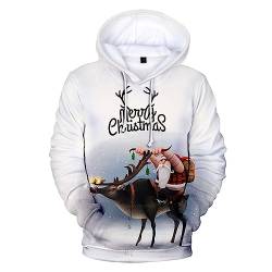 Hoodie Weihnachten Herren Damen Weihnachtspullover Hoodie 3D Druck Christmas Kapuzenpullover Herren Lustig mit Taschen Unisex Sweatshirt Pullover Weihnachtshoody Herren von Wahuan