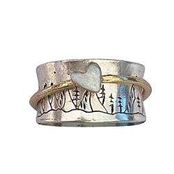 Wahuan Personalisierter Ring Inspiration Ring Bergschmuck Bergring Ring Ehepaar Ringe (B, One Size) von Wahuan