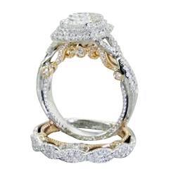 Wahuan Vergoldeter quadratischer -Prinzessin-Ring Gold-Verlobungsring Neueste Ehering-Designs Ringe Tür (Silver, 10) von Wahuan