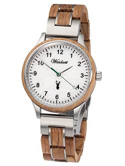 Waidzeit SK03W Grüner Panther Uhr Damenuhr Holz Edelstahl 3 bar Analog braun von Waidzeit