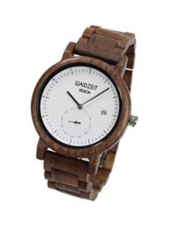 Waidzeit XW01 Maximilian weiß Uhr Herrenuhr Holz Analog Datum Braun von Waidzeit