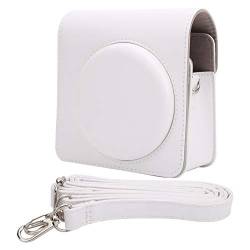 11 Kameratasche Orange/Blau/Weiß PU Schutztasche für Instax SQUARE SQ1 Kamera Tasche mit Schultergurt und verstellbarer Schnalle aus Metall (Weiß) von Wakects
