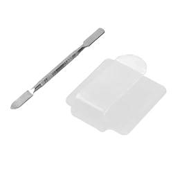 Cosmetic Spatula Tool Blending Makeup Transparen Acryl Palette mit Doppelendig Edelstahl Spatel,Make-up Spatula Tool Für DIY Mixing Foundation Makeup Tool von Wakects