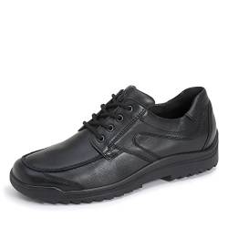 Waldläufer 483000 174 001 Herren Halbschuh Nappaleder Lederfußbett Textilfutter, Groesse 46, schwarz von Waldläufer