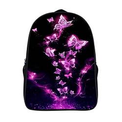 WalfiaA Unisex Schultasche Schmetterling Reiserucksack Tagesrucksäcke Lässiger Rucksack Junge Mädchen Mode Schultasche (40x28x16cm) cooler Rucksack von WalfiaA