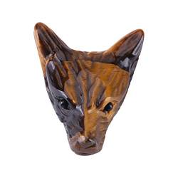 1 STÜCKE Tigerauge Anhänger, Wolf Kopf geformt Anhänger Natürliche Tiger Auge Stein Charme Kleine Schmuck 4 cm von Walfront