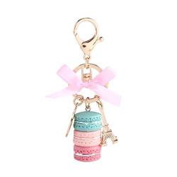 Walfront Bunte Nette Macaron Keychain Ring Eiffelturm Macaron Charme Schlüsselbund Tasche Geldbörse Dekoration für Kinder Geburtstagsgeschenk(Grün) von Walfront