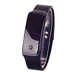 Walfront Digital Uhr Armband Mädchen Sport Digital Armbanduhr Silikonband LED Elektronische Armbanduhr 13 Farben Unisex Digital Armbanduhr (Schwarz) von Walfront