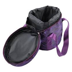 Walfront Klangschalen-Tasche mit doppeltem Reißverschluss, Musikschalen-Etui, Griff, Kristallschale, Aufbewahrungstasche, Kristall-Klangschalen-Tragetasche (35,6 cm, reines Lila) von Walfront