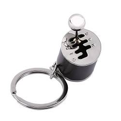 Walfront Kreatives Auto Teil Modell Getriebe Schalthebel Keychain Schlüsselanhänger Ring(Schwarz) von Walfront