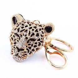 Walfront Strass Leopard Keychain, Mode Anhänger für Handtasche, Schlüsselanhänger Leopard Personalisiert Handtaschen Anhänger von Walfront