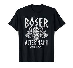 Böser Alter Mann Mit Bart Walhalla Kelten Wikinger T-Shirt von Walhalla Geschenk für Wikinger