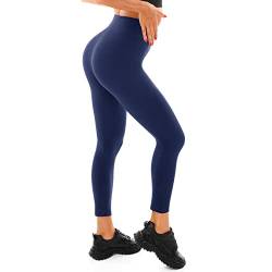 Walifrey Leggings Damen, High Waist Leggings für Damen Opak Leggings 1 Packung Marineblau XXL von Walifrey