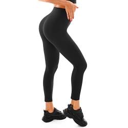 Walifrey Leggings Damen, High Waist Leggings für Damen Opak Leggings 1 Packung Schwarz SM von Walifrey