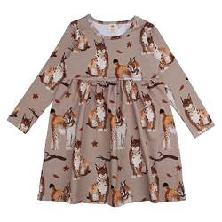 Walkiddy Langarm Kleid aus Baumwolle (Bio) 92, Royal Lynxes, Beige - Nachhaltig und fair produzierte Bio Baby- und Kinderkleidung aus kontrolliert biologischem Anbau von Walkiddy