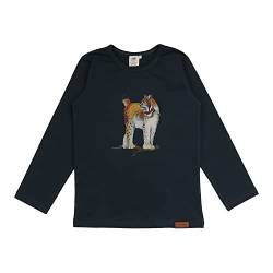 Walkiddy Langarm Shirt aus Bio-Baumwolle Größe 116, Royal Lynxes, Grün - Nachhaltige und ökologische Kinderkleidung - GOTS Zertifiziert von Walkiddy
