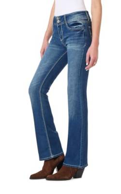 WallFlower Women's InstaStretch Luscious Curvy Bootcut Jeans, Chrystie Pure, 1 Short von WallFlower