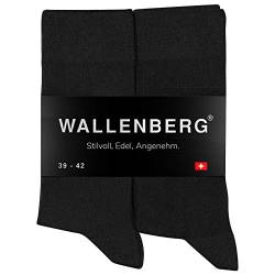 Wallenberg Business Socken Herren Damen Baumwolle, 39-42, Schwarz | 10 Paar von Wallenberg